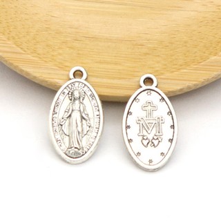 Flgo 10 Chiếc Hình Bầu Dục Quyến Rũ Đức Trinh Nữ Maria Huy Chương Mặt Dây Chuyền Cho Vòng Tay Vòng Cổ Trang Sức Làm