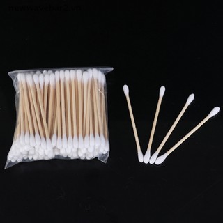 Set 100 Tăm Bông Cotton Hai Đầu Dùng Một Lần Trang Điểm Hàng Ngày