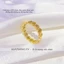 Nhẫn kim tiền bằng titan không gỉ mạ vàng 18k kiểu cổ điển sang trọng dành cho phái nữ