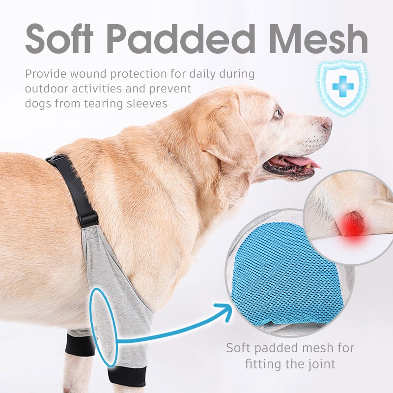 HamshMoc Mềm Cho Chó Chân Trước Tay Có Thể Điều Chỉnh Canine Khuỷu Tay Nẹp Chân Thú Cưng Vết Thương Bảo Vệ Cho Vai Hỗ Trợ Khuỷu Tay Hygroma Dysplasia Viêm Xương Khớp