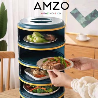AMZO_{TOP SP BÁN CHẠY}_Lồng Bàn Giữ Nhiệt Đa năng 5 Tầng, Giữ Nhiệt Chống Bụi Đa Năng Tiện Dụng