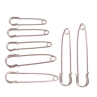 Pealike Heavy Duty Safety Pins 10 chiếc Bộ tông màu bạc lớn Dụng cụ may chốt chắc chắn