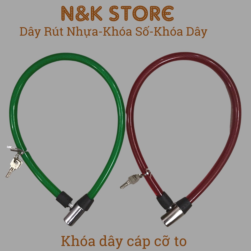 Khóa dây cáp chất lượng cao, dây khóa chống trộm chống cắt, khóa xe đạp xe máy chắc chắn an toàn