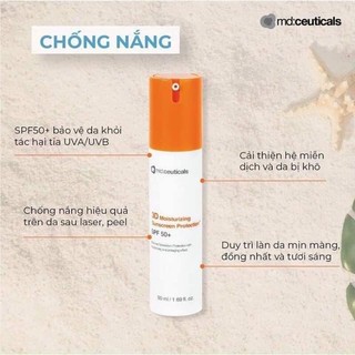 Kem Chống Nắng Md:ceuticals 3D Moisturizing Sunscreen Protection SPF50+ Bảo Vệ Da Sau Laser