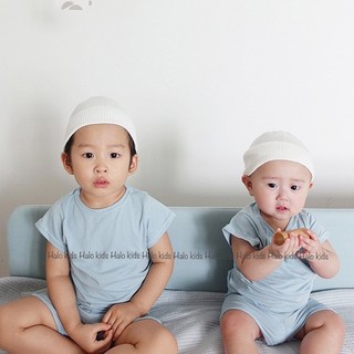 Bộ cộc tay cotton trơn nhiều màu cho bé trai và bé gái