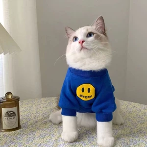 Puppy Quần Áo Dễ Thương Thú Cưng Mùa Thu Đông Ấm Mèo Shih Tzu Lông Cừu Mặt Cười Áo Len