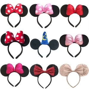 Băng Đô Tai Thỏ / Chuột Mickey Minnie Đính Kim Sa Lấp Lánh Phong Cách Hoạt Hình Cho Người Lớn Và Trẻ Em