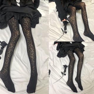 Vipdeal1 Quần Tất Đen Mỏng Họa Tiết Da Báo harajuku Nhật Bản Cho Nữ