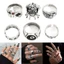 GODD 6 Chiếc Bikers Gothic Skull Ring Card Dành Cho Nữ Halloween