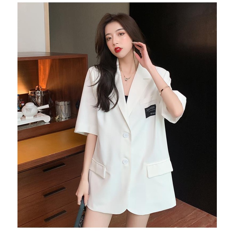 Áo Khoác Blazer Tay Ngắn Phong Cách Hàn Quốc Thời Trang Cao Cấp Cho Nữ