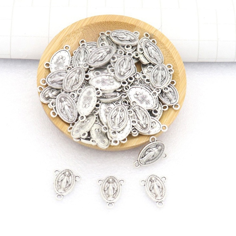 Cinna 10 Chiếc Đức Mẹ Maria Huy Chương Mặt Dây Chuyền Hình Bầu Dục Công Giáo - Trang Sức Vòng Tay và Vòng Cổ Maki
