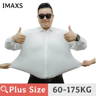 Áo Sơ Mi Tay Dài Vải Lụa Lạnh Siêu Co Giãn PLUS SIZE 60-175KG 10XL Cho Nam