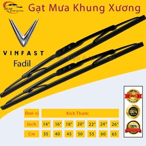 Gạt mưa ô tô Vinfast Fadil , cần gạt nước mưa oto Fadil khung xương lưỡi silicon gạt sạch, dễ lắp đặt
