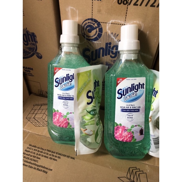 Nước lau sàn Sunlight đủ màu chai 1kg tặng