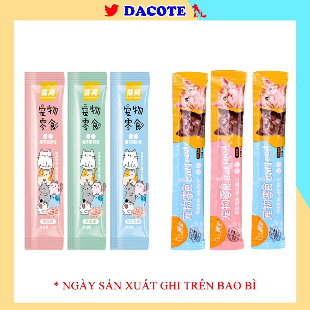 10 thanh Súp thưởng cho mèo Shizuka, cat food đầy đủ dinh dưỡng giá rẻ thanh 15g