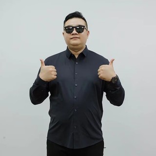 Áo Sơ Mi Tay Dài Vải Lụa Lạnh Siêu Co Giãn PLUS SIZE 60-175KG 10XL Cho Nam