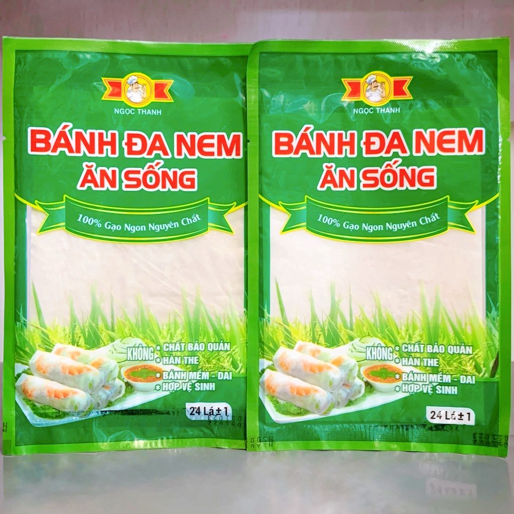 Bánh đa nem Ngọc Thanh ăn sống tệp 24 lá dày dặn - Bánh đa nem dùng cho ...