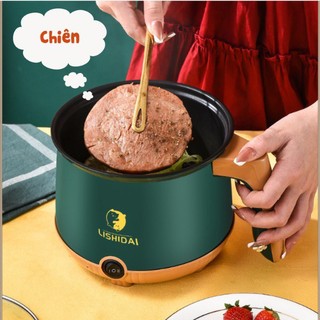 Nồi Lẩu Điện Mini Kèm Xửng Hấp Inox Đa Năng, Nồi Nấu Mì, Nấu Lẩu Bằng Điện