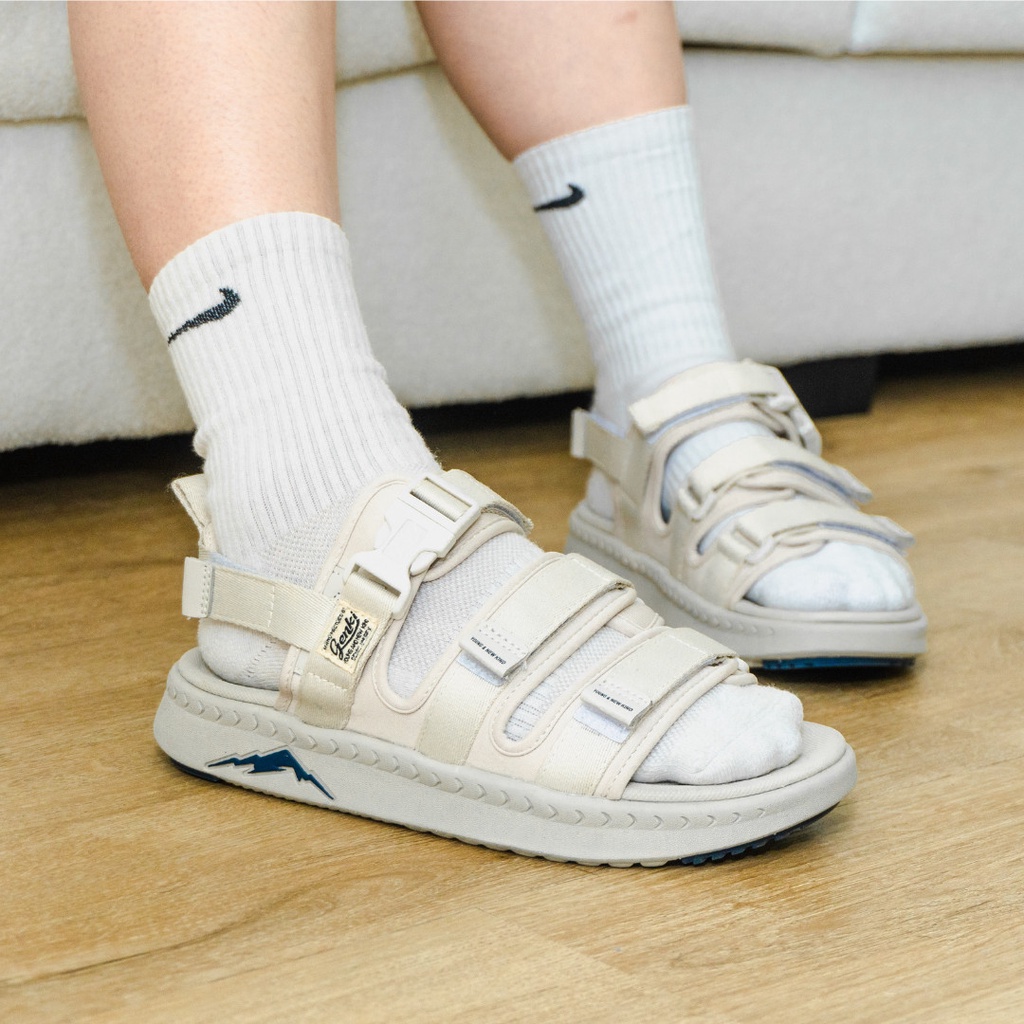 Ảnh Giày Sandal Nam Nữ Genki Màu Kem Quai Chéo Thời Trang Cao Cấp Chính Hãng YK279 2