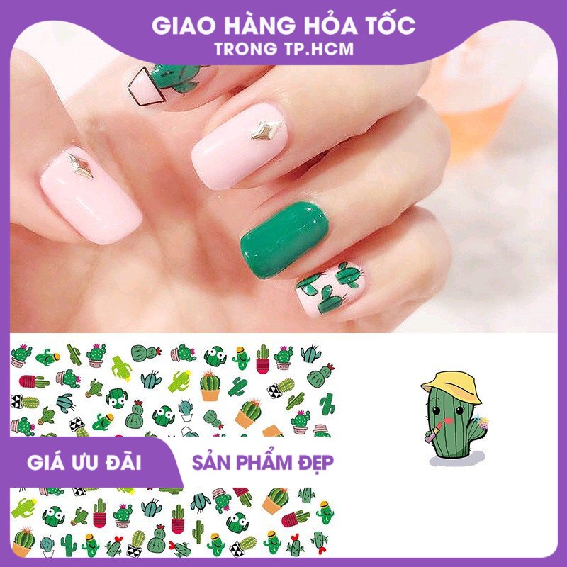 Sticker dán móng xương rồng 3d 0963 | Shopee Việt Nam