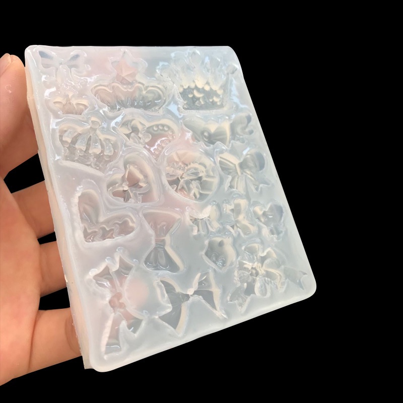 Khuôn Silicon Làm Mặt Dây Chuyền Hình Vương Miện / Chân Chó / Mèo Trang Trí Bánh Kem DIY