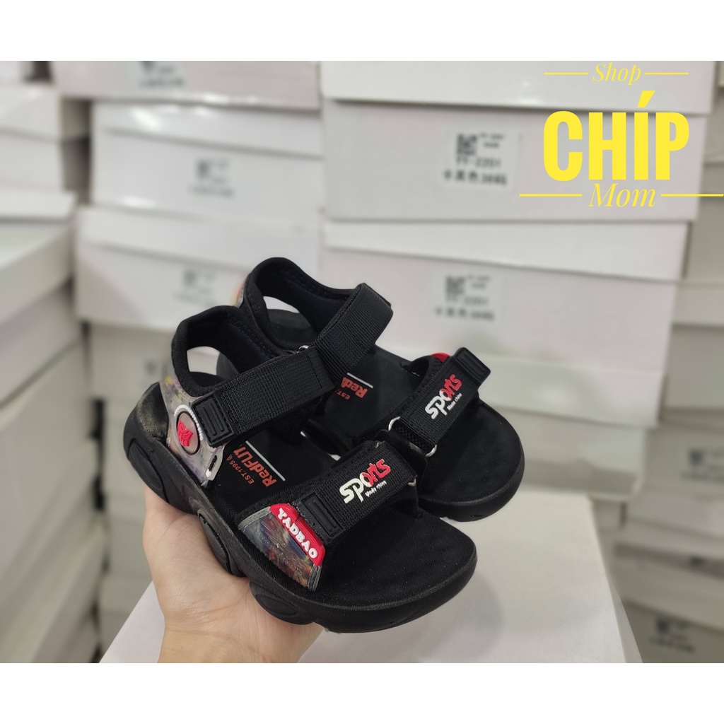 sandal bé trai dép quai hậu cho bé đi học khâu đế siêu nhẹ quai vải êm chân đế chống trược QCCC full hộp SLA99