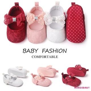 Mg-infant Bé Gái Giày Chống Trơn Trượt Mềm Đế Ren Nơ Đế Bằng Tập Đi Đầu Tiên Tập Đi Mùa Xuân Thu Giày Công Chúa