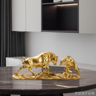[Funfun1] Tượng Gấu Và Bò Sáng Tạo Giống Thật Để Bàn Trang Trí Tủ Quà Sinh Nhật