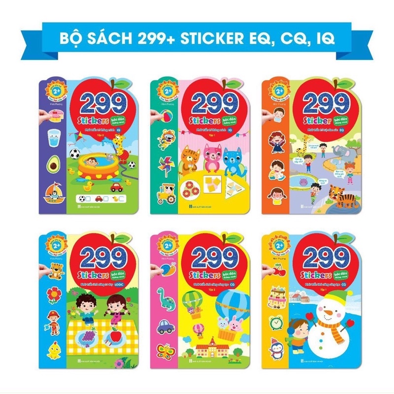 Sách - 299 Stickers Bóc Dán Thông Minh - Phát Triển Trí Tuệ Cảm Xúc EQ, CQ, IQ, Logic Dành Cho Trẻ 2+ Tuổi (Lẻ Cuốn)