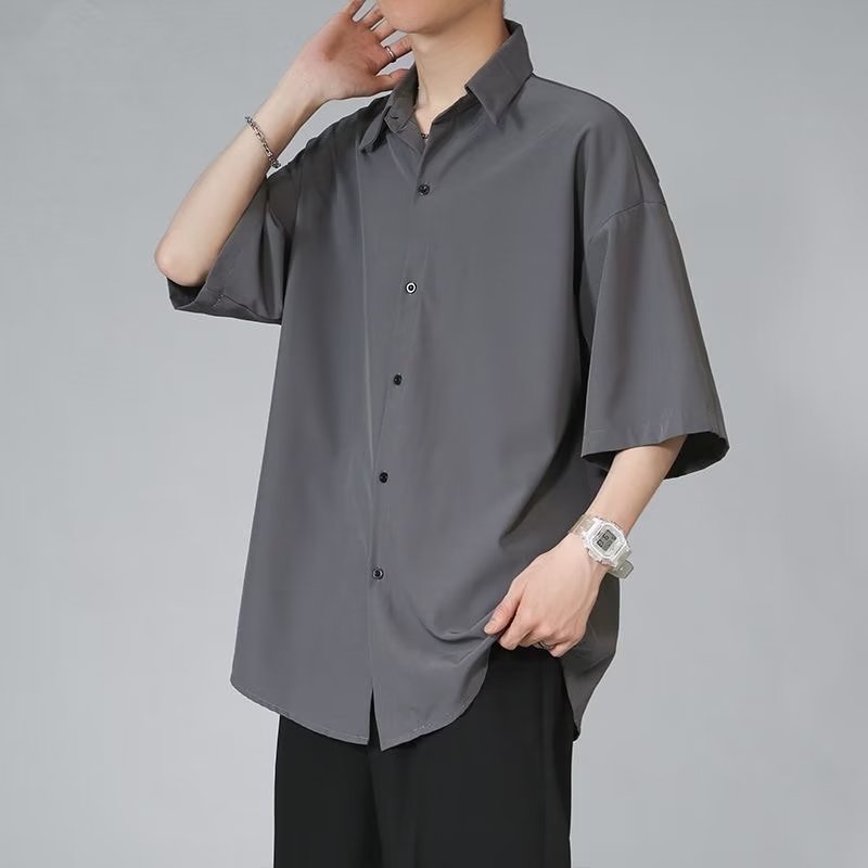 Áo Sơ Mi Mỏng Tay Ngắn Màu Sắc Đơn Giản Có Size Lớn M-8XL Dành Cho Nam Giới | BigBuy360 - bigbuy360.vn