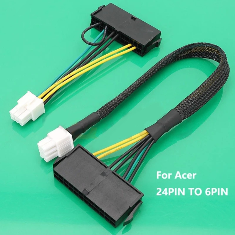 ATX PSU 24 Pin to Motherboards 6Pin for  6Pin Mainboard Power Supply Cable