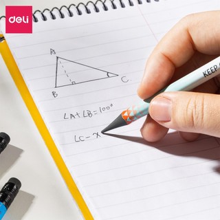 Bút chì Deli 2B thân đa sắc màu cực nhạy với máy chấm thi tự động, combo 12 chiếc dành cho học sinh và dân văn phòng
