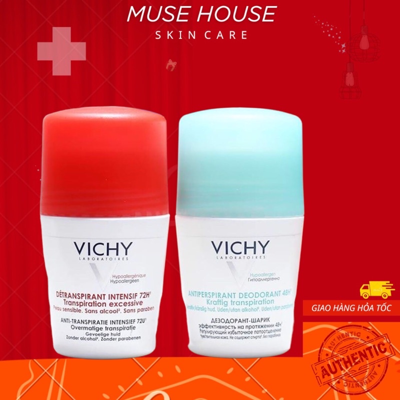 Lăn khử mùi vùng da dưới cánh tay Vichy Xanh Đỏ 50ml - Muse House ...
