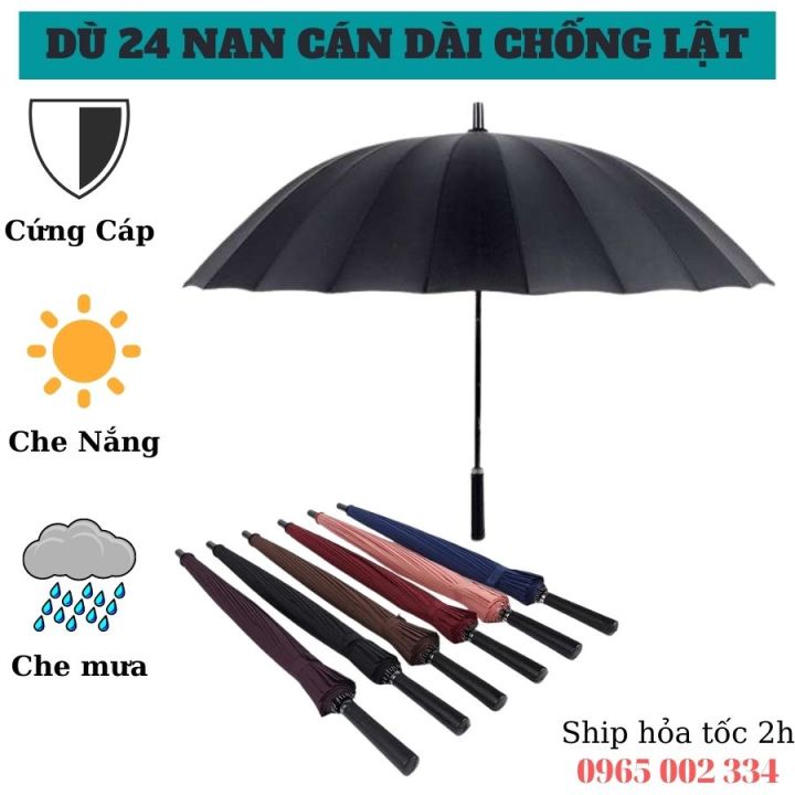 Ô Dù chính hãng KAW, 24 nan, Siêu To Cỡ Lớn Che Nắng Mưa, Chống Tia UV, miễn phí vận chuyển
