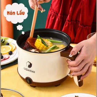 Nồi Lẩu Điện Mini Kèm Xửng Hấp Inox Đa Năng, Nồi Nấu Mì, Nấu Lẩu Bằng Điện