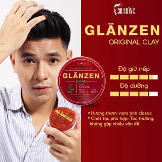 Sáp vuốt tóc nam GLANZEN 30Shine phân phối chính hãng 60g tạo kiểu cực chất không bóng giữ nếp 24h