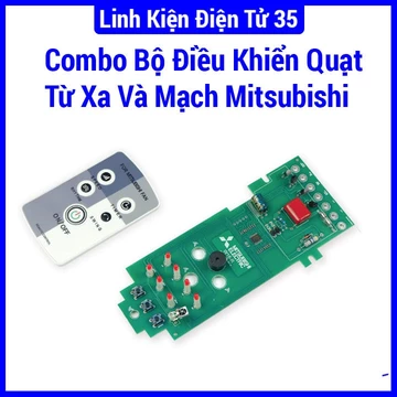 Combo bộ điều khiển quạt từ xa và mạch Mitsubishi đã có pin, sử dụng cho cả mạch điều khiển quạt cây và quạt treo tường