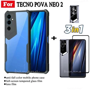 Ốp điện thoại chống sốc 3in1 TECNO POVA NEO2 + màng kính cường lực + màng ống kính máy ảnh