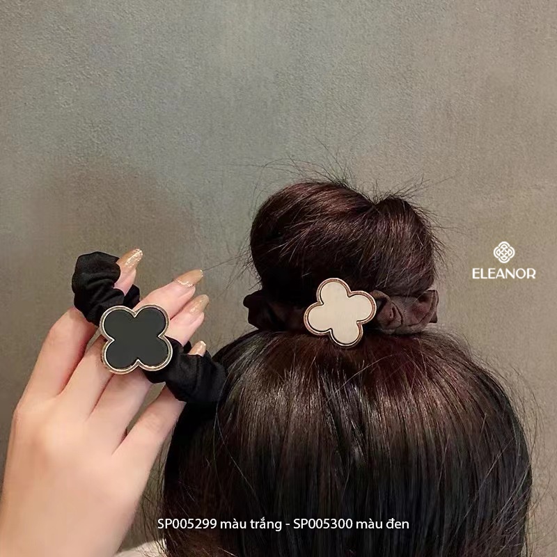 Dây buộc tóc Eleanor Accessories hình cỏ 4 lá may mắn phụ kiện tóc dây cột tóc 5299