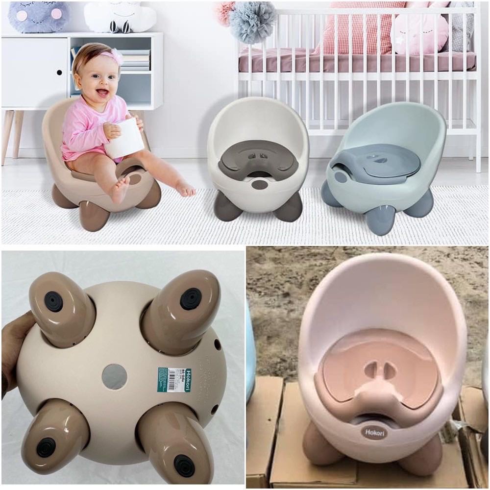Bô Vệ Sinh Cho Bé Bô Gấu Hokori 5458 Có Nắp, Tựa Lưng An Toàn Cho Bé Từ 6 Tháng Đến 4 Tuổi Việt Nhật