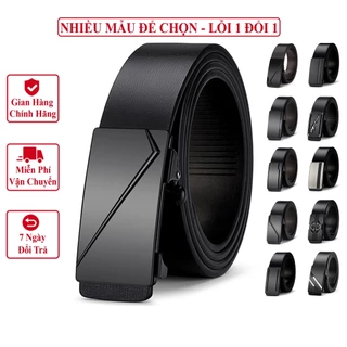 Thắt Lưng Nam Dây Da Mềm Vicenzo Khóa Tự Động, Dây Lưng Nam Cao Cấp Dây Luồn Trong Mặt Khóa Hợp Kim Chống Rỉ
