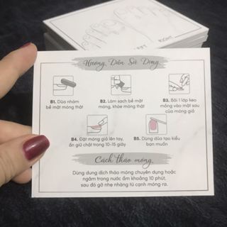 50 bìa Nail box giấy gắn móng chân giả giá rẻ, Giấy dày cán màng chống thấm nước - in 2 mặt