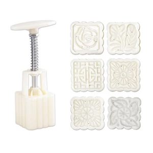 Cc Tay Áp Lực Món Tráng Miệng Khuôn Hoa Vuông Họa Tiết Cookie Tem Dụng Cụ Làm Món Tráng Miệng