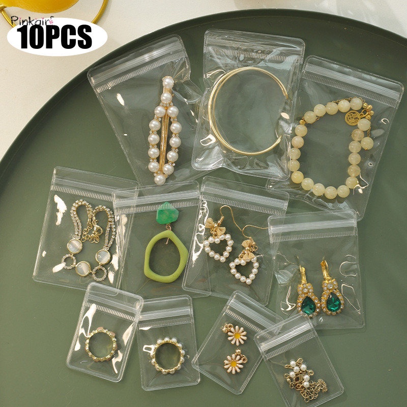 Set 10 Túi Nhựa PVC Trong Suốt Đựng Trang Sức Chống Bụi Chống Oxy Hóa ...