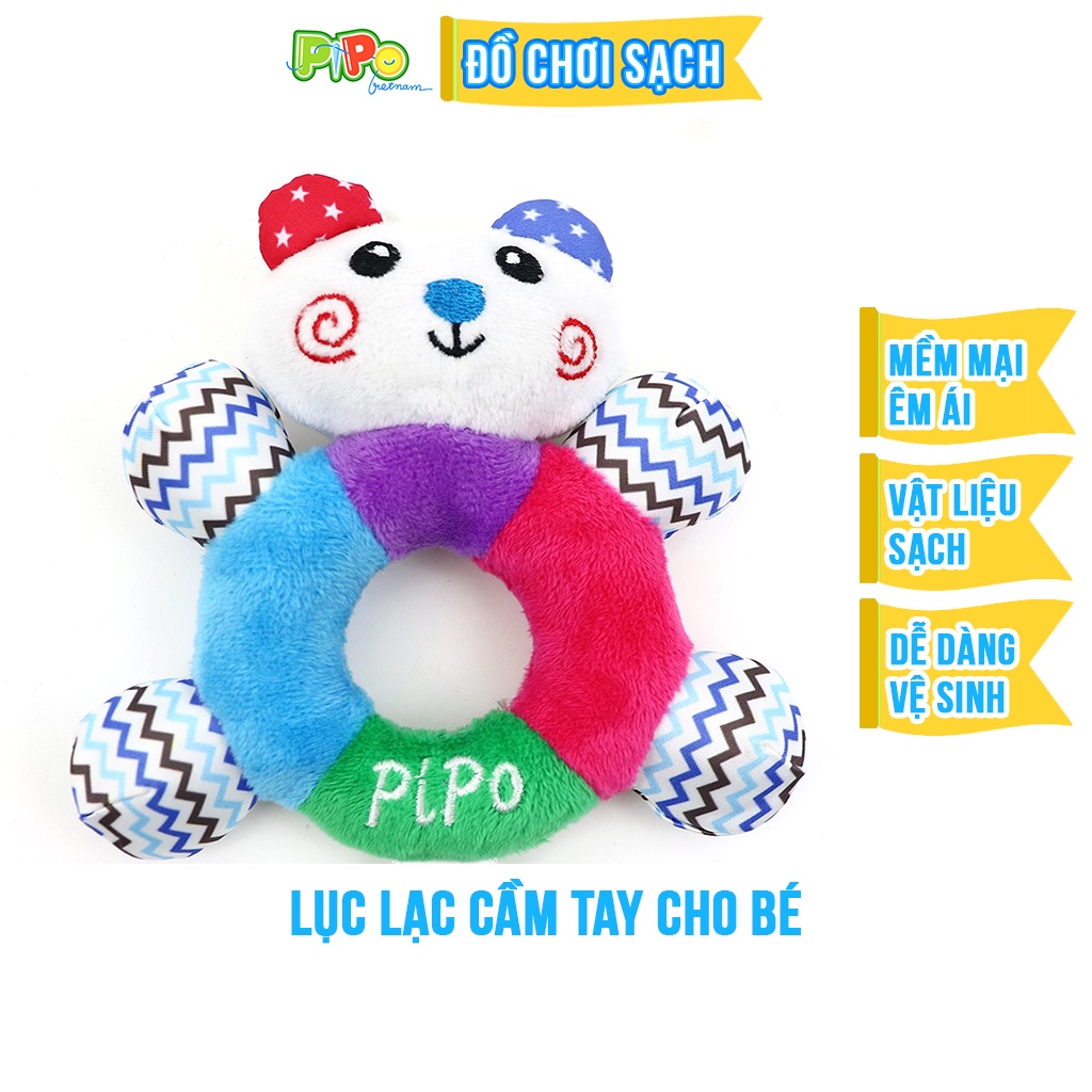 Lục Lạc Vải PiPoVietnam Gấu Trắng Vui Vẻ - An Toàn & Kích Thích Giác Quan Bé Yêu