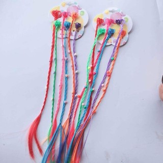 Tóc Giả Tết Bốn Lọn Màu Kèm Charm Cho Bé Gái Biểu Diễn Nổi Bật (Giá 1 Bên) HaminStore