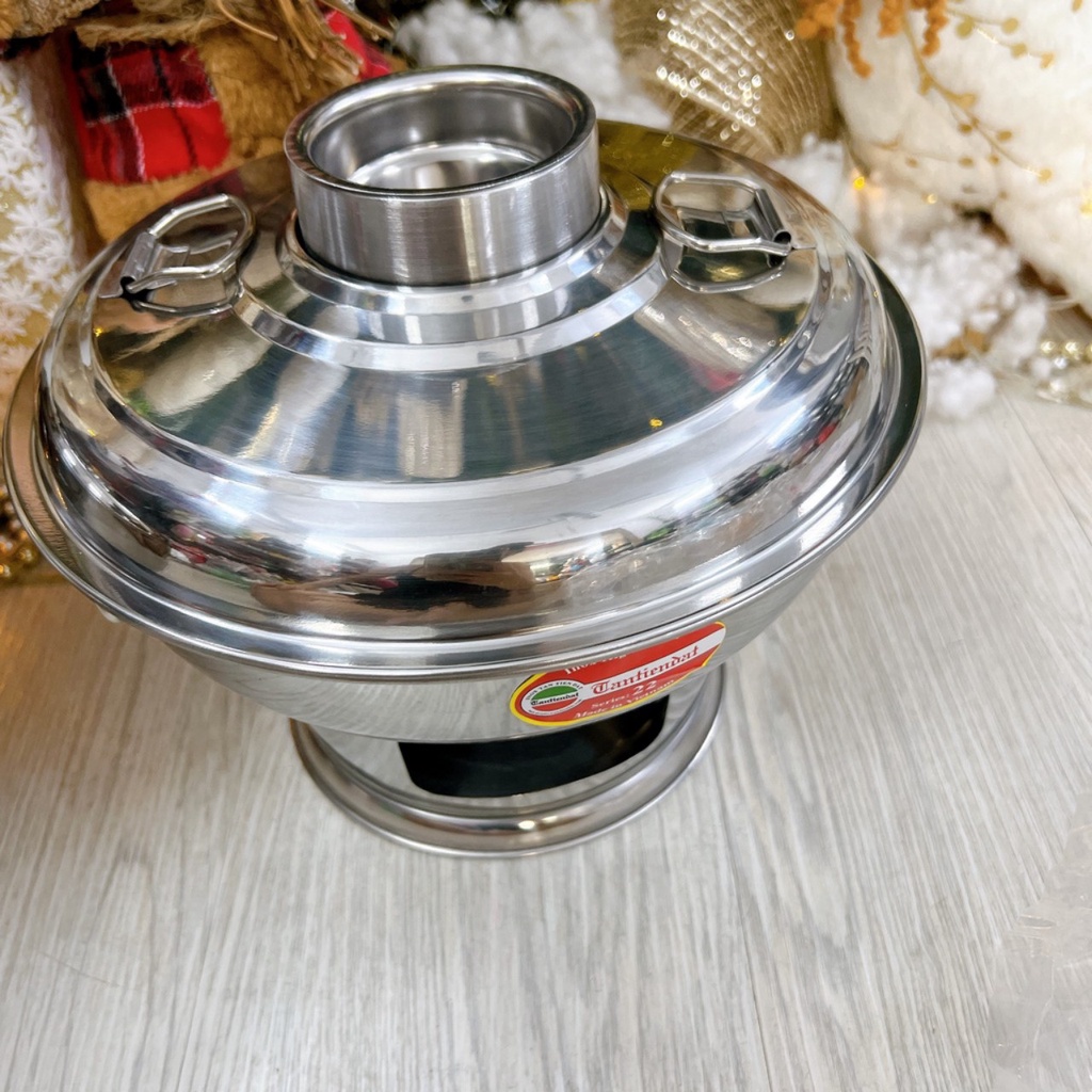 Nồi Lẩu Cù Lao - Nồi Lẩu Lẩu Than tiện dụng Inox Tân Tiến Đạt Cao Cấpo