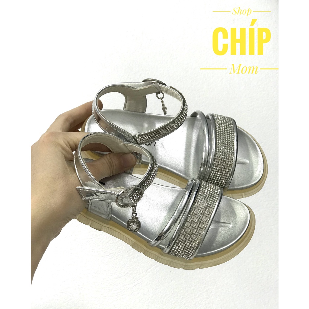 sandal bé gái dép quai hậu đi học cho bé đế dẻo chống trượi đính đá sang chảnh êm chân QCCC full hộp SL618