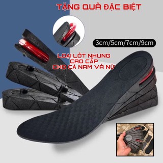 Cặp lót giày độn đế tăng chiều cao (Loại cao su đúc, có miếng lót nhung cao cấp)