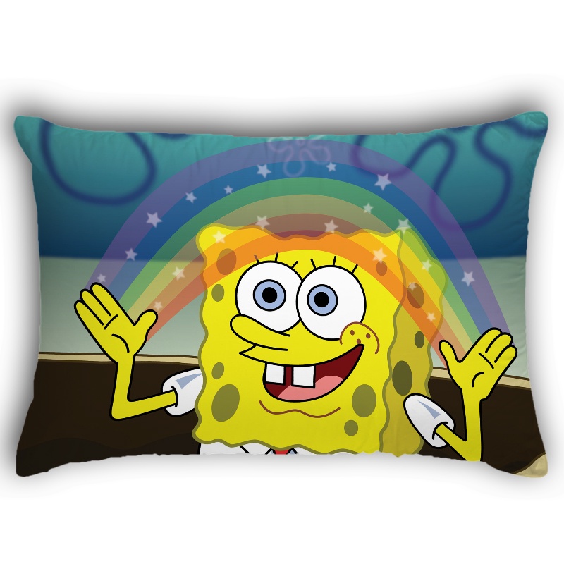 Vỏ gối hình chữ nhật SpongeBob SquarePants SpongeBob và Patrick Star Vỏ gối Sofa Polyeste in một mặt Trang trí nhà cửa (Không có lõi)